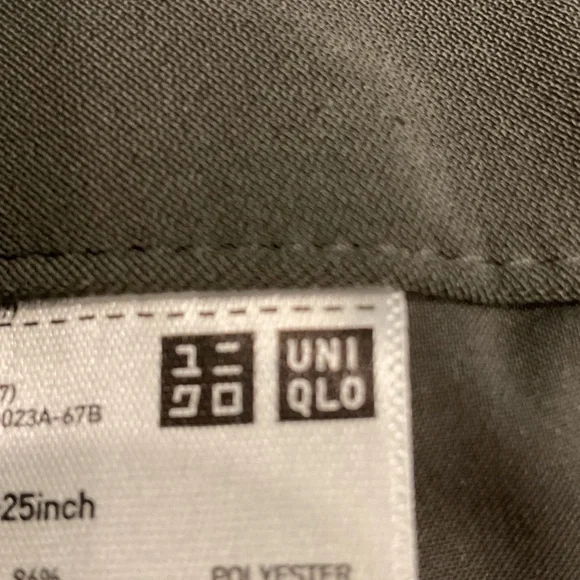 Uniqlo Green Dress Pants Straight Leg Cotton Blend, Size XS - Picture 2 of 6